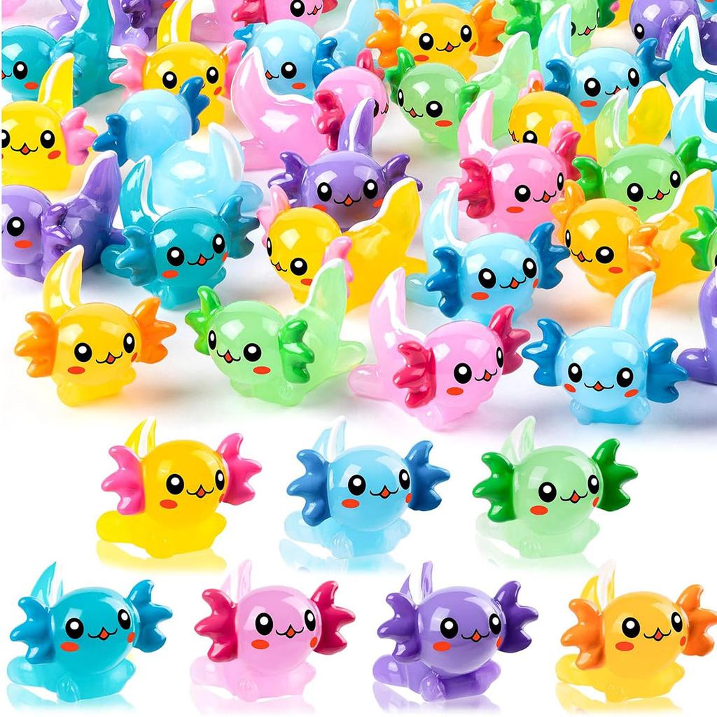 10/20Pcs Mini Resin Axolotl Figures Tiny Axolotl Figurine Random Color Miniature Animals Ornaments For Diy Fairy Garden Potted