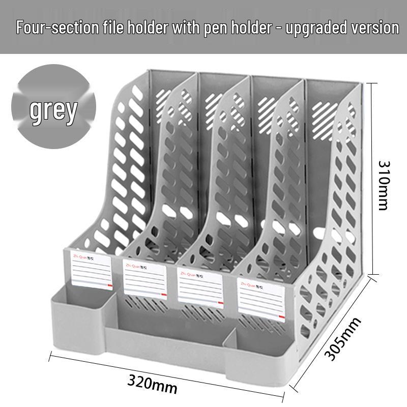 Four-Tier Desktop File Organizer with Storage Trays for Office Supplies