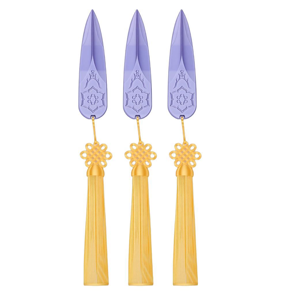 3PCS Darts Knots Props PLA 3D Printed Collectible Cosplay Costume Dart Prop for Role Playing Events Party Purple and