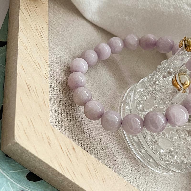 Natural Purple Lithium Hui Bracelet Women'S Single Circle Beaded Purple Crystal Bracelet Jewelry Gift