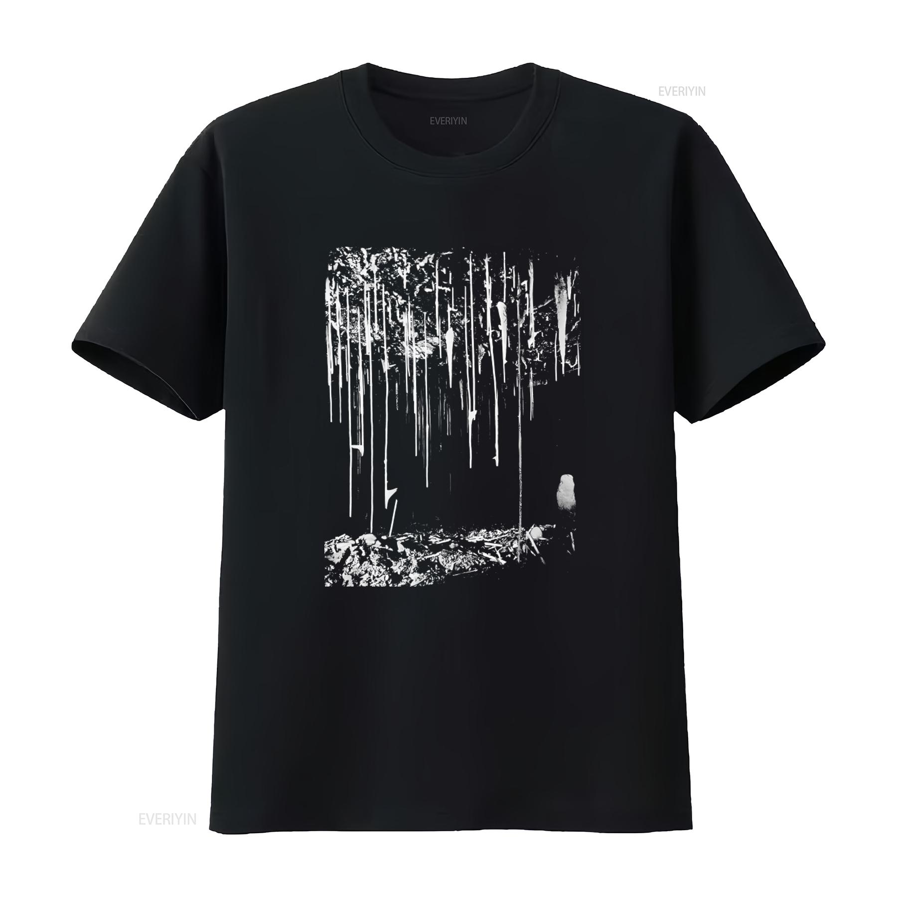 

XASTHUR Xasthur T Shirt Black and White Forest Print for Unique Design a Mysterious Look vintage Washed Stylish Comfortable 4XL
