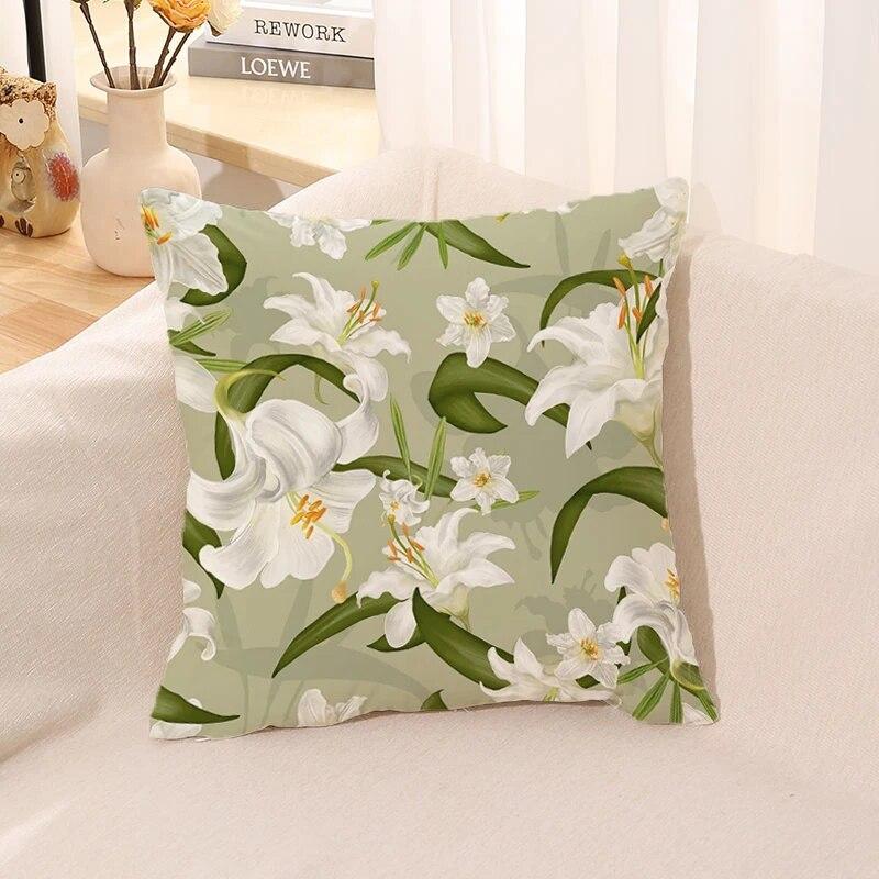 Retro Blomster Putetrekk Kontorpute Bil Sengesett Gave Hjem Anime Høst Sofa