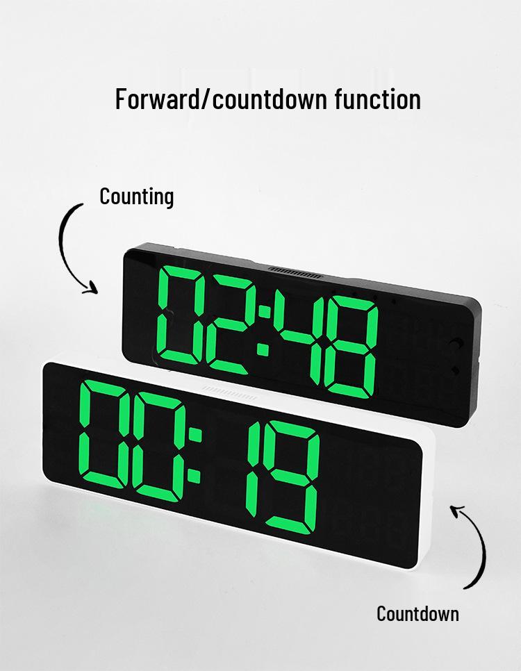 13-inch Minimalist Electronic Clock with Large Font, Multiple Alarms, Temperature & Week Display - Model 6629