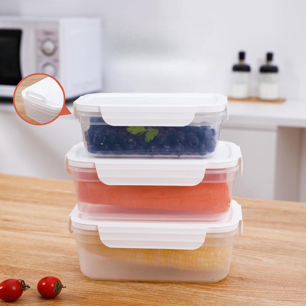 1PC Caixa de Conservação de Alimentos de Grau Alimentar, Caixa para Aquecimento em Micro-ondas, Caixa Congeladora para Carne de Geladeira, Caixa de Conservação para Legumes e Frutas