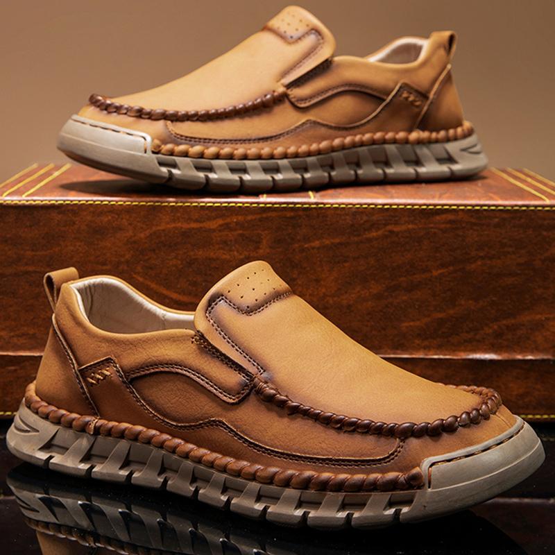 Men‘s Casual Shoes Handmade Leather Loafers Comfortable Men's Shoes Leather Flat Moccasins Men Sneakers