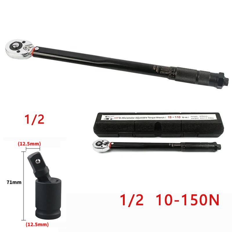 5-210N.m Torque Wrench 1/2'' 3/8'' 1/4'' Two-Way Precise Ratchet Wrench Repair Spanner Key Car Repair Square Drive Hand Tools