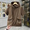 Summer 2026 Men's Casual Plus Size Hooded Shorts Sports Set