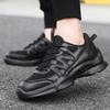 Autumn New Men's Outdoor Casual Shoes Leather Mesh Optional Black Classic Security Work Shoes Lightweight Breathable Running Shoes