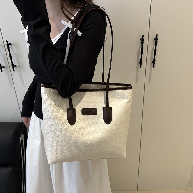 Large-capacity Bag Women's 2025 New Leisure Work Shoulder Bag, High-end College Student Class Commuting Tote Bag