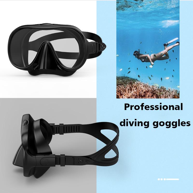 Deep diving mask silicone anti fog diving goggles fully dry breathing tube mask adult diving goggles for snorkeling and surf Practical Use