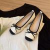 Shallow Flat-soled Single Shoes Summer New Color Matching Bow Women's Shoes Versatile Casual Doudou Shoes