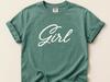 Girl Minimalist T-Shirt – Simple Script Text Tee for Women, Soft Aesthetic Everyday Shirt, Casual Feminine Style Gift