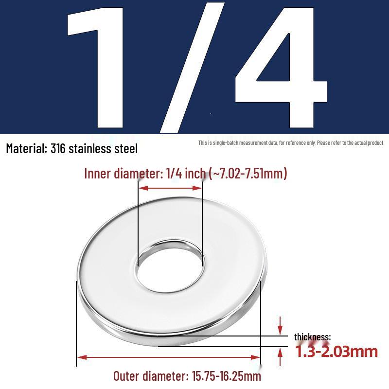 304/316 Stainless Steel Flat & Round Washers Collection