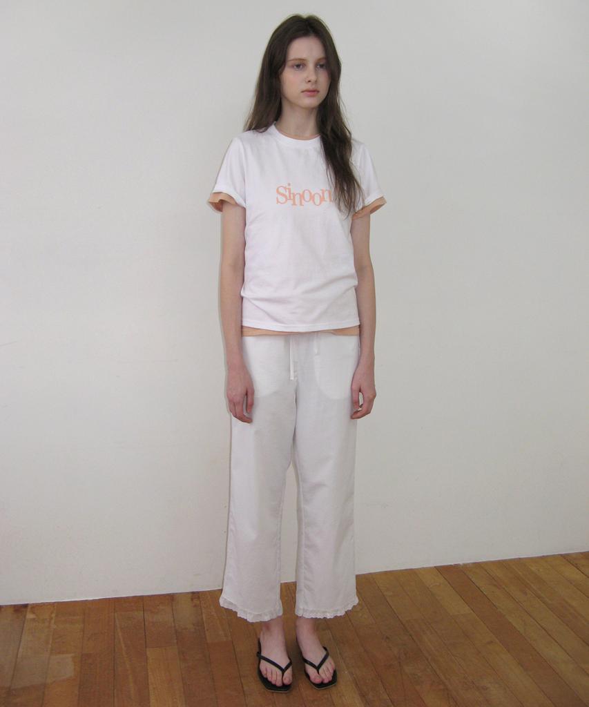 SINOON Sinoon Signature Logo T-Shirts (White/Apricot)