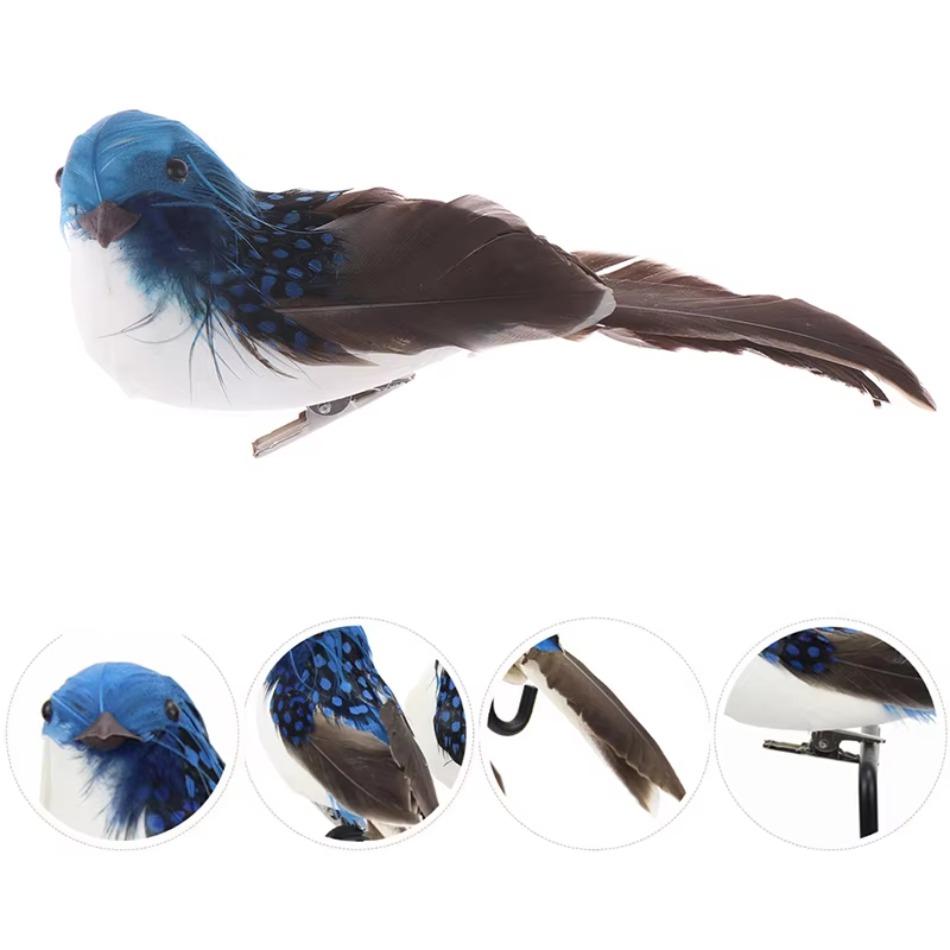 1 Pcs Feather Bird Simulation Garden Decoration Smart Bird Stick Feather Bird Foam Bird Clip Bird Ornament Garden Decoration