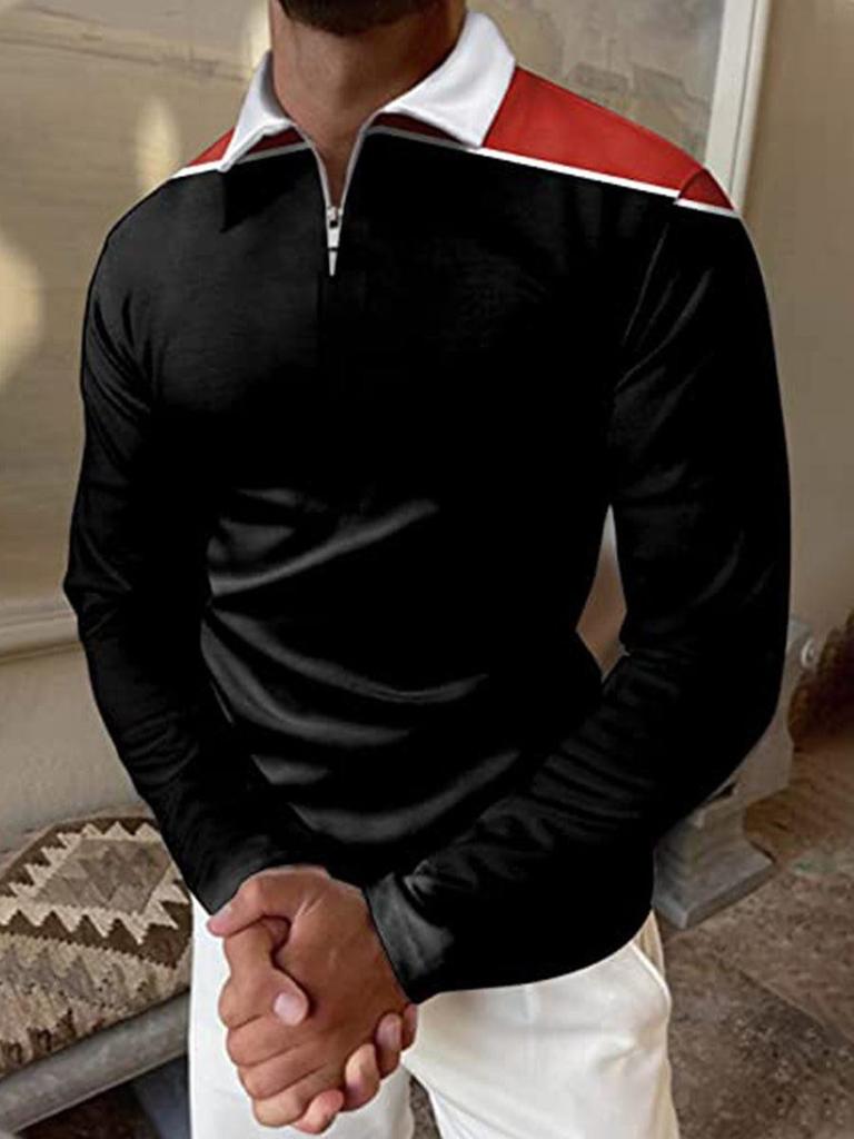 Long Sleeve Polo Shirt, Half-Zip Casual Top, Versatile Comfortable Wear