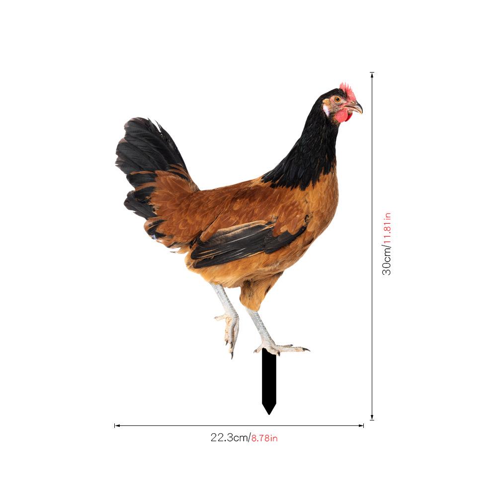 YKLU069-256 3D Rooster, Hen, Duck & Pig Outdoor Garden Decoration Plug