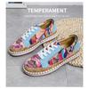 Women's Spring Color-Blocked Ethnic Printed Thick-Soled Low-Top Casual Sports Shoes, Available In Large Sizes.