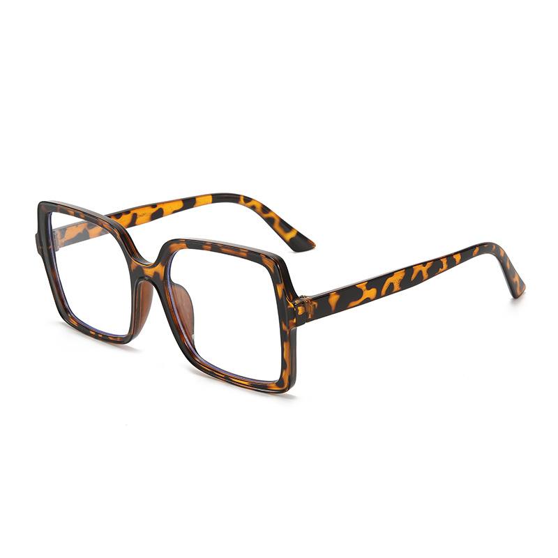 Large Frame Square Ultra-Light Anti-Blue Glasses Fashionable Plain And Thin Flat Glasses Women'S Advanced Flat Glasses
