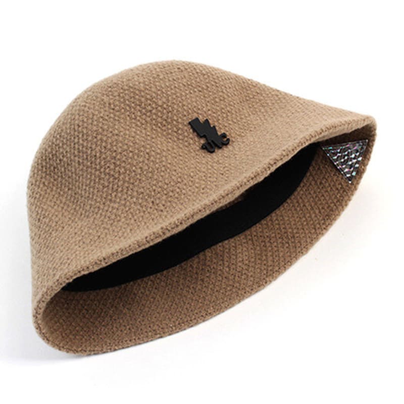Universal Chemistry Simple Brown Knit Bucket Hat Knit
