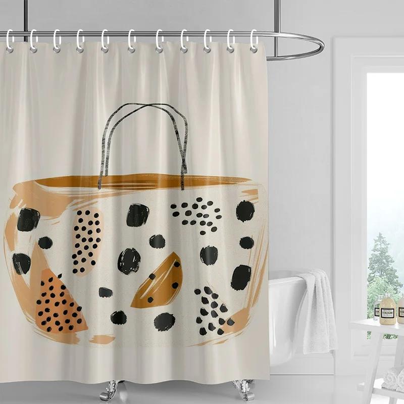 

Nordic Minimalist Figure Illustration Shower Curtain Hotel Homestay Bathroom Partition Curtain Waterproof And Moisture-Proof W60H190(CM)-1 Pcs