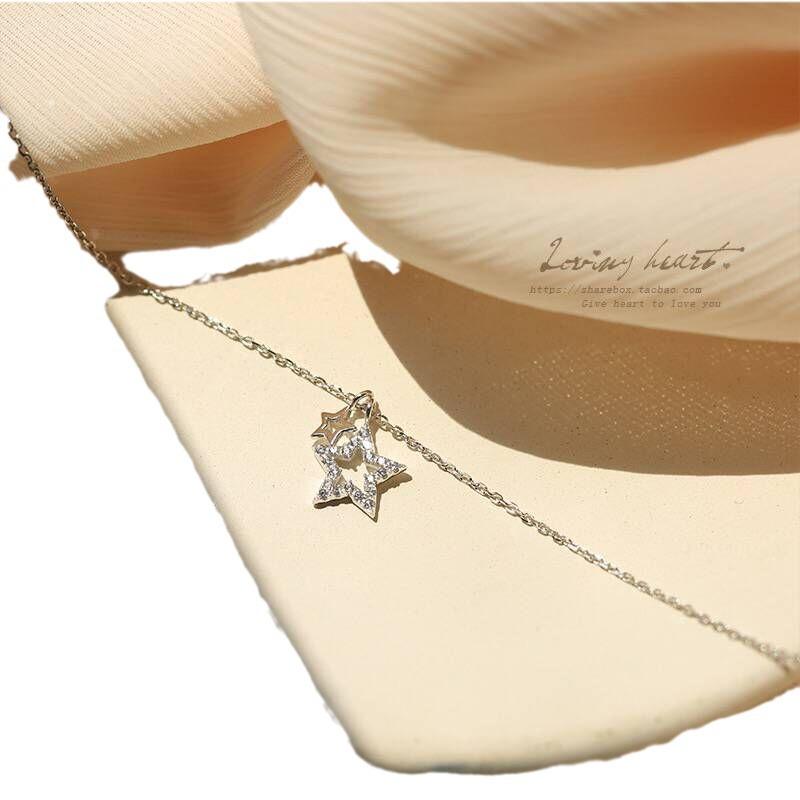 S925 Silver-Plated Five-Pointed Star Necklace - Women's Korean Mori Style Clavicle Chain