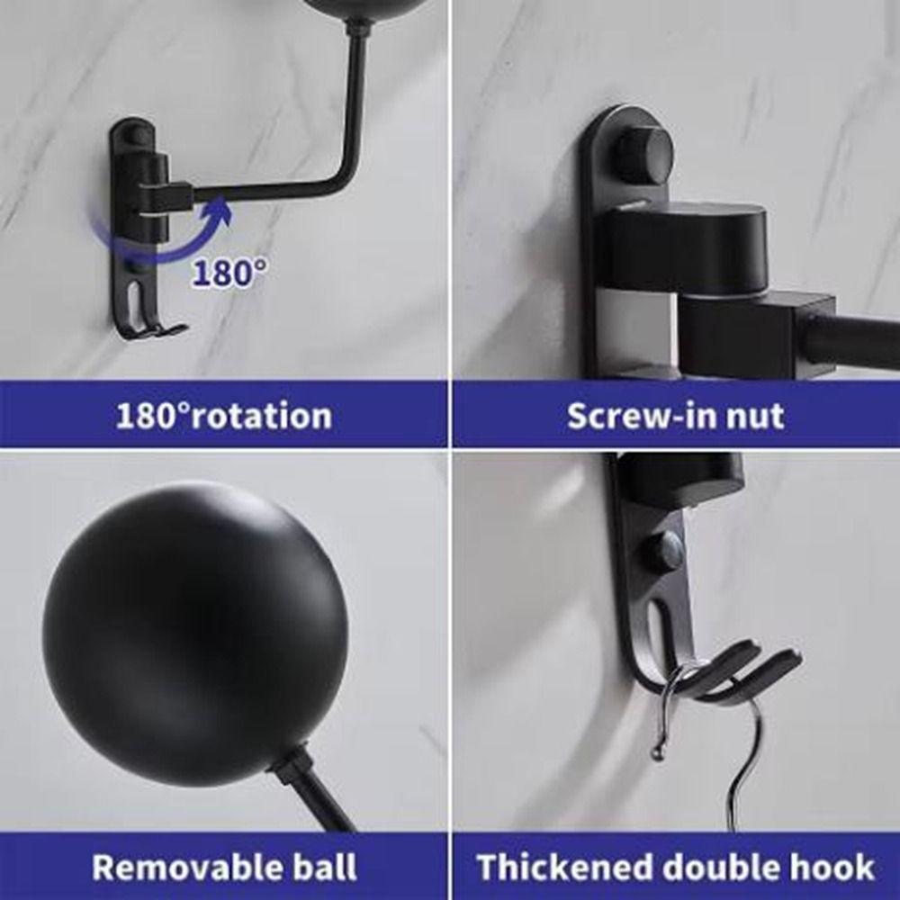 Wall Mounted 180° Rotation Helmet Hanger Space Aluminum Helmet Display Rack  Garage Organizer