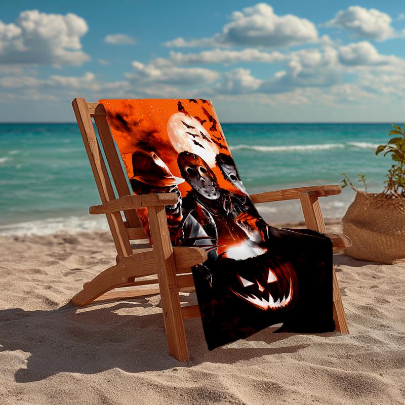 Ultra-Soft Beach Towel with Halloween horror Theme,Ideal for Pool - Camping, Diving - Perfect Travel Essential, Vibrant Beach Towel.