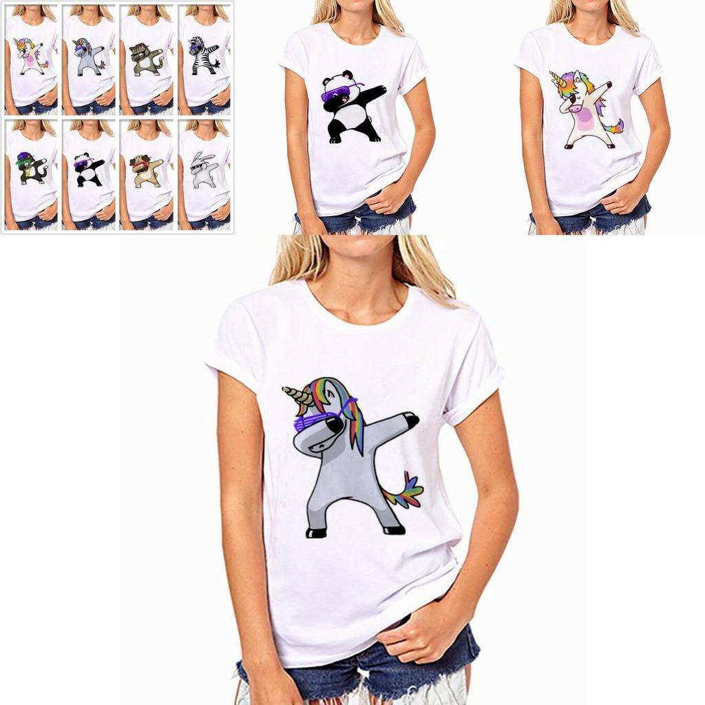 Divertida Dab Camiseta Baile Unicornio Perro Gato Oso Dabbing Tshirt Tee