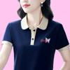 Sports POLO Shirt Short-sleeved Large-size T-shirt for Women In Summer Middle-aged Mother Dress Fashionable Age-reducing Lapel Top