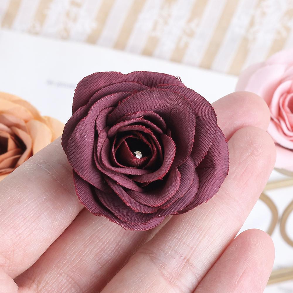 10 Stück Rose Künstliche Blumen 7CM Seide Gefälschte Blütenköpfe Für Heimdeko Hochzeit Hochzeitsdekoration DIY Handwerk Girlandenzubehör