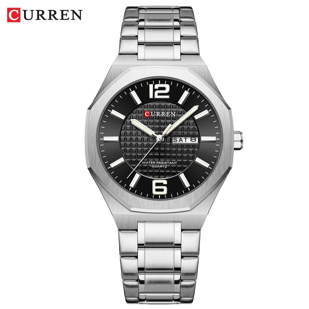 Curren 8476 Men s Luminous Dual Calendar Steel Band Sport Business Watch