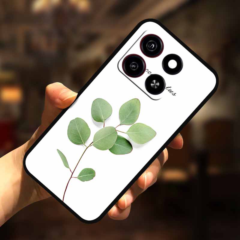 

For ZTE Blade A35 A55 Case Blade A55 3D Flower Soft Relief Emboss Silicone Back Covers for ZTE Blade A35 Case TPU Protector Para Blade A55 5G кофейный