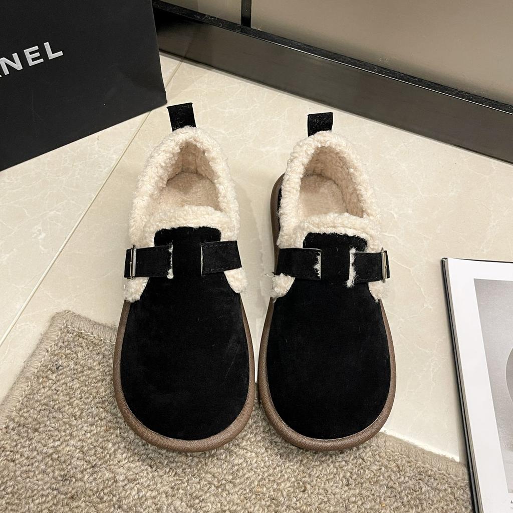 Shoes For Women Tabi Round Toe Flat Womens Snow Boots Loafers Black Elegant And Fashion Hot Pu Stylish Offer Lamb Gothic