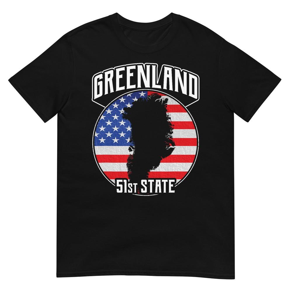 Greenland 51st State Distressed USA Flag Retro T-Shirt S