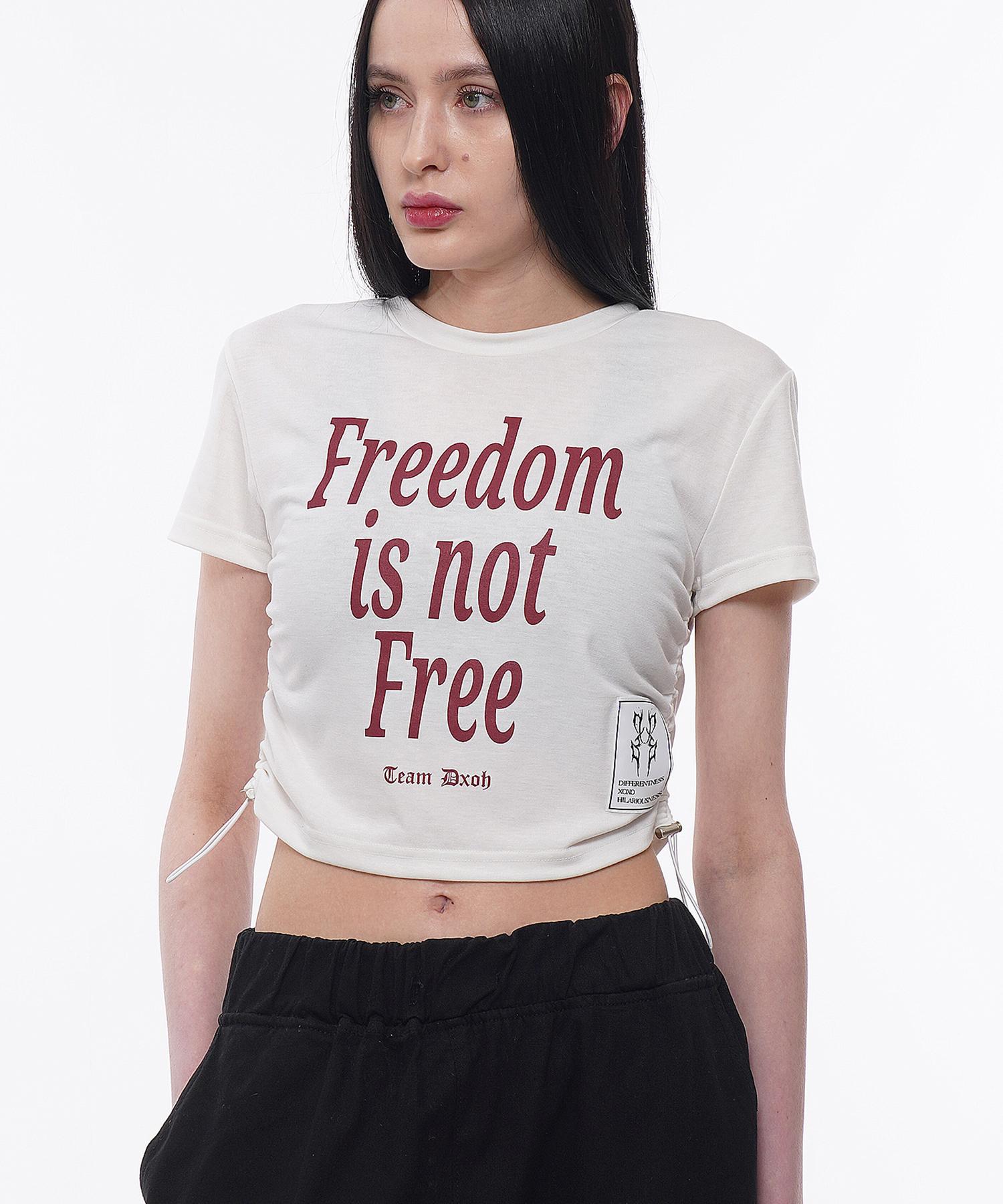 D So H Freedom Side String Crop Top White Free