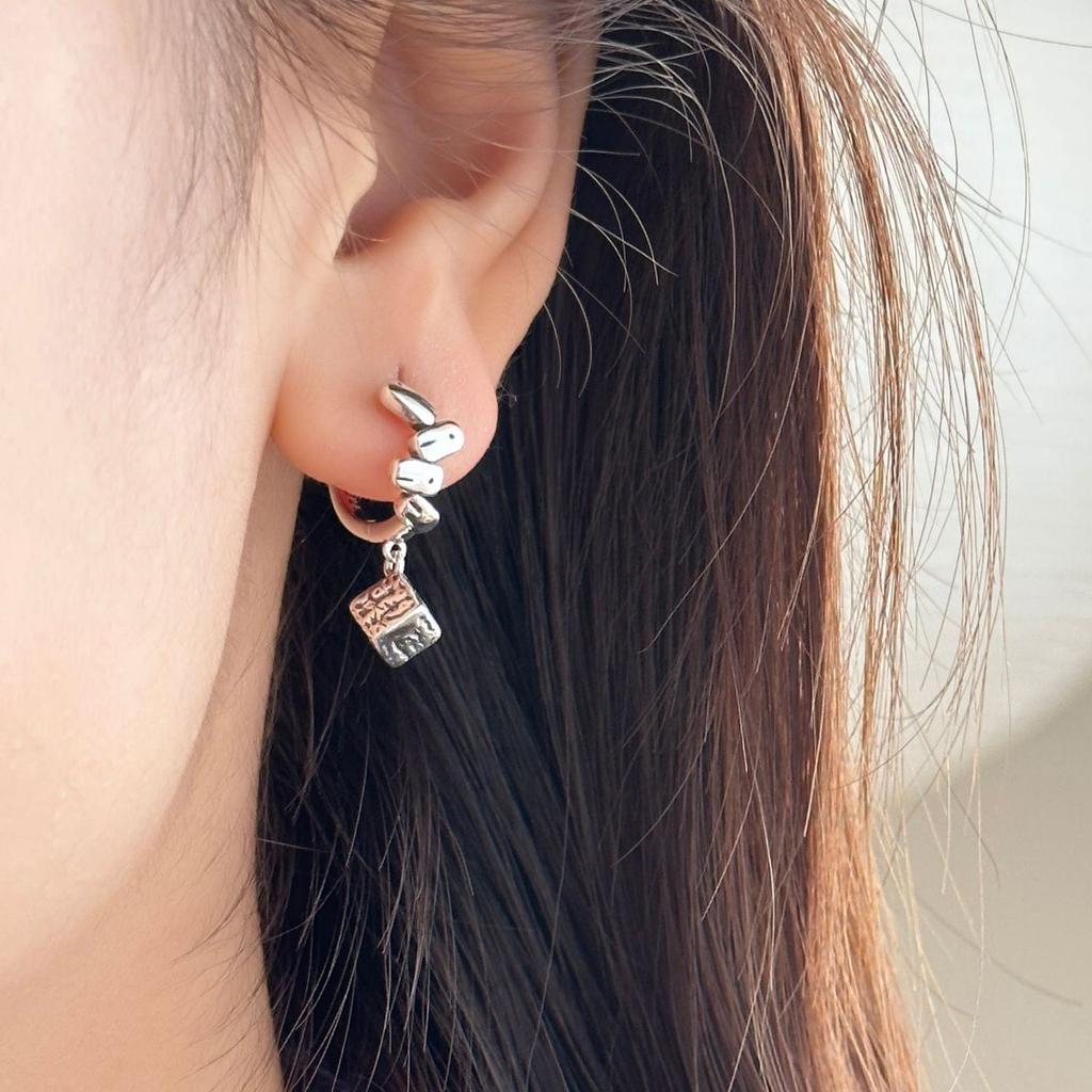 925 Silver Drop Earrings Hoop Pearl Leaf Vintage Irregular For Women Girl Gift Fashion Jewelry Dropship