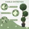 Artificial Boxwood Tree, 100 cm, 3 Balls, Potted, Indoor/Outdoor, Green