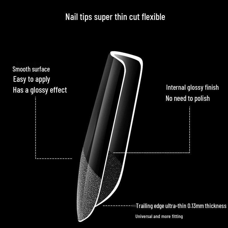Glossy Semi-Frosted False Nail Art Tips - Boxed, Seamless, Wearable Stickers