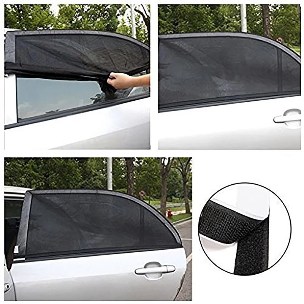 Car Sunshade Curtains Universal Side Window Shades Curtains Mosquito Mesh Net Sunshade Auto Accessories