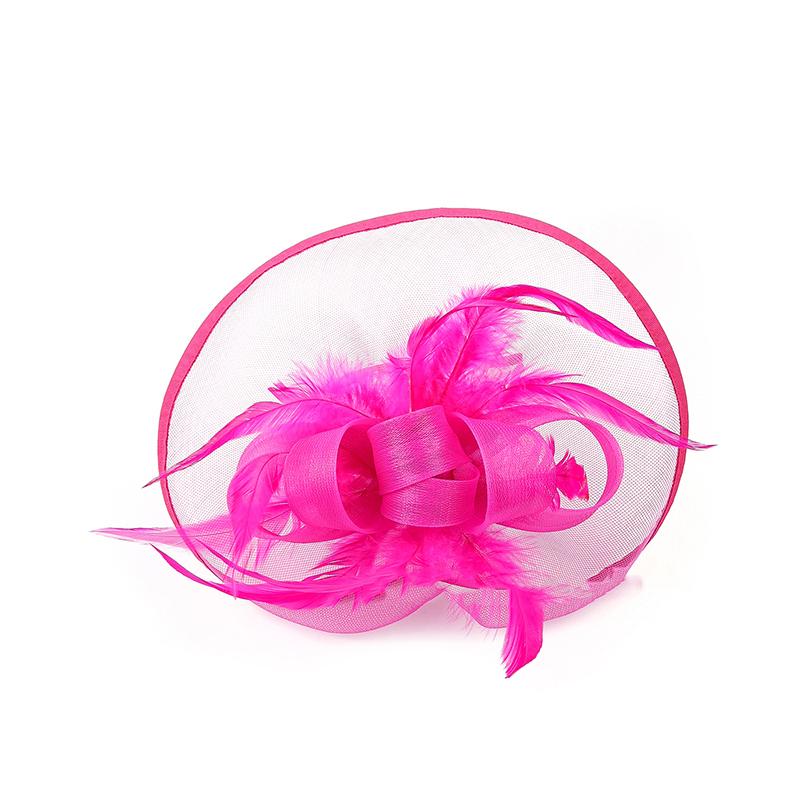 Feathers Hair Band For Women Fancy Tea Party Hats Elegant Bride Wedding Party Headdress Tea Party Makeup Prom Party Headpiece