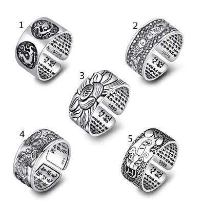 Lotus Offener Ring Damen Herren Vintage Blume Fingerring Mode Party Schmuck Geschenke