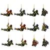 Firefighter Fireman Pendant Car Decoration Pendant Fire Pendant Tree Flat Wooden Peripheral Car Keychain