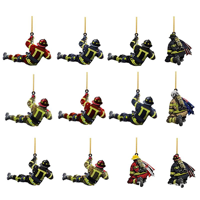 Pompier Pompier Pandantiv Decor Auto Pandantiv Foc Pandantiv Copac Lemn Plat Periferic Breloc Auto