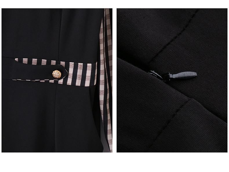 Vestido de Cuadros Primavera 2025: Elegante cuello vuelto para mujer, talla grande, diseño patchwork que estiliza la cintura (LX256)