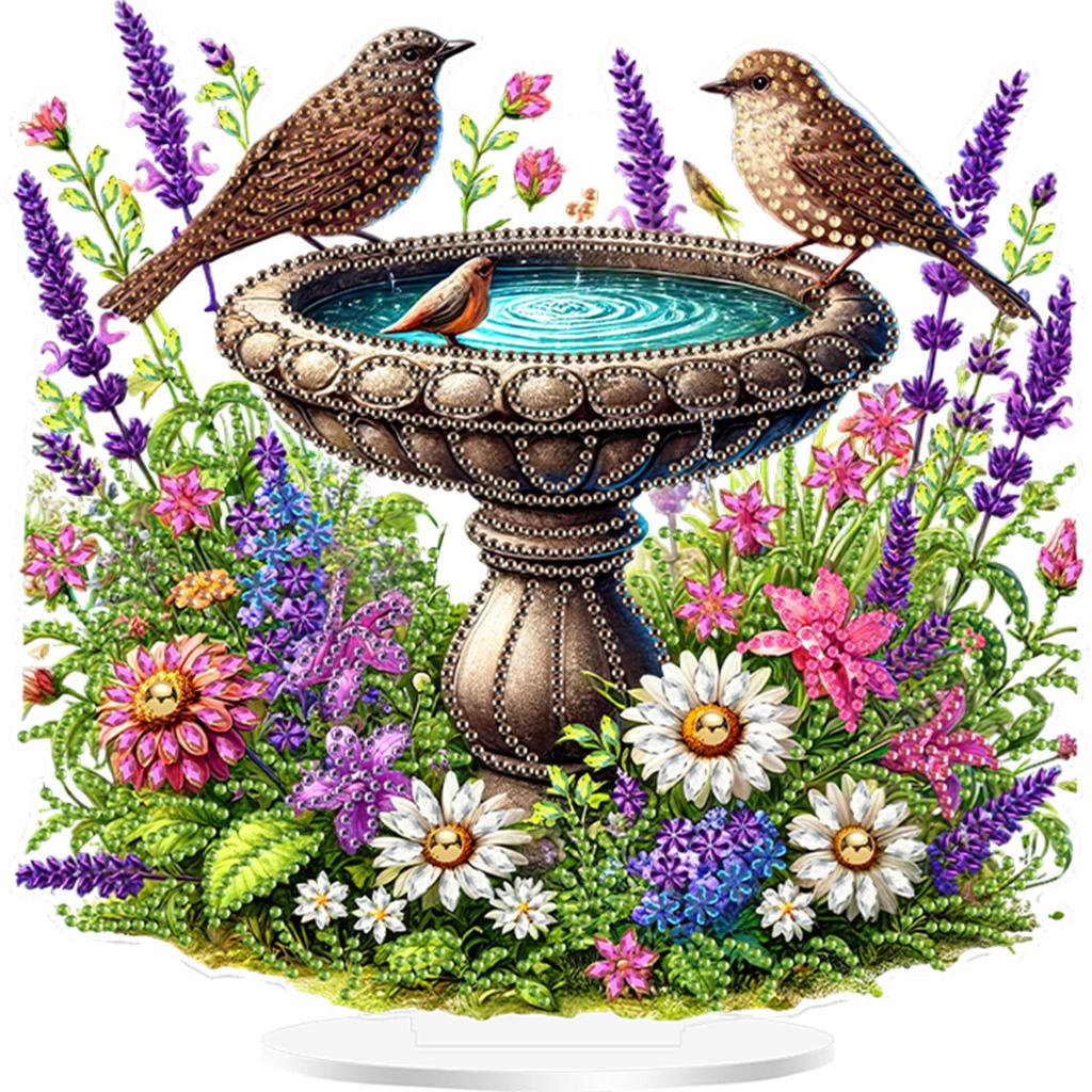 Acrylic 2D/Flat Flower DIY Table Top Diamond Painting Ornament Kits 5D DIY Diamond Art Tabletop Decorations for Adults Beginner