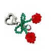 Elegant Crystal Beaded Bowknot Keyring Sweet Cherries Bowknot Key Chain with Crystal Beads Personalized Keyring Ornament