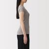 MUJI Light Cotton French Sleeve Top with Sand Size S Women's Sweat-Absorbing Pads, Beige, (FCC11A6S)