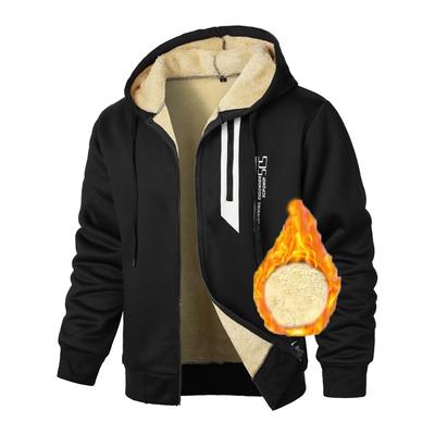 Men's Winter Fleece Lined Thick Warm Hoodie Jacket With Pockets Sport Zipper Sweatshirt