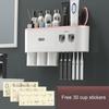 MENGNI Toothbrush Holder For Bathroom Multifunctional Toothbrush Holder With Toothpaste Squeezer Home Bathroom Accessories Set